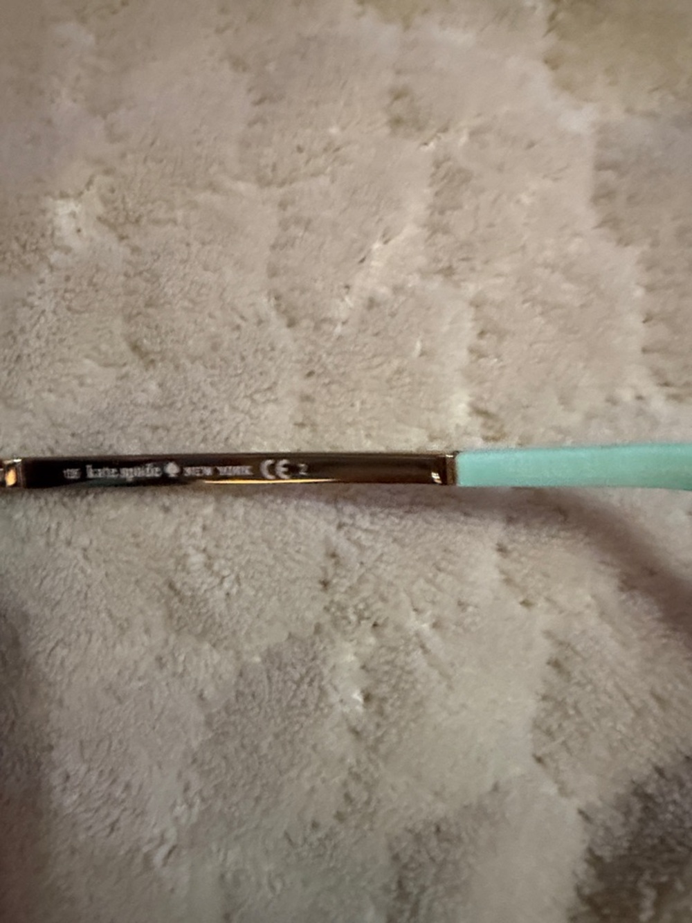 kate spade mint and gold eyeglass temple